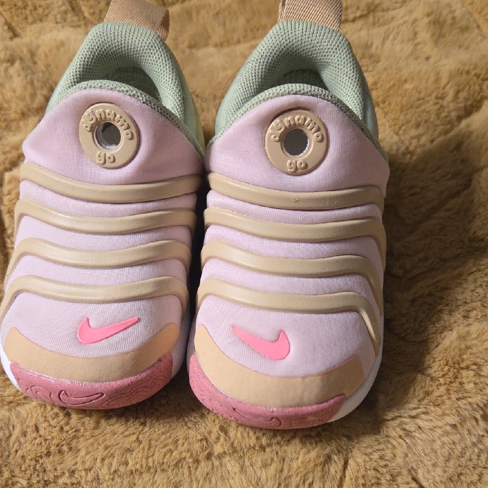 Nike Kids Pink and Tan Slip-On Sneakers